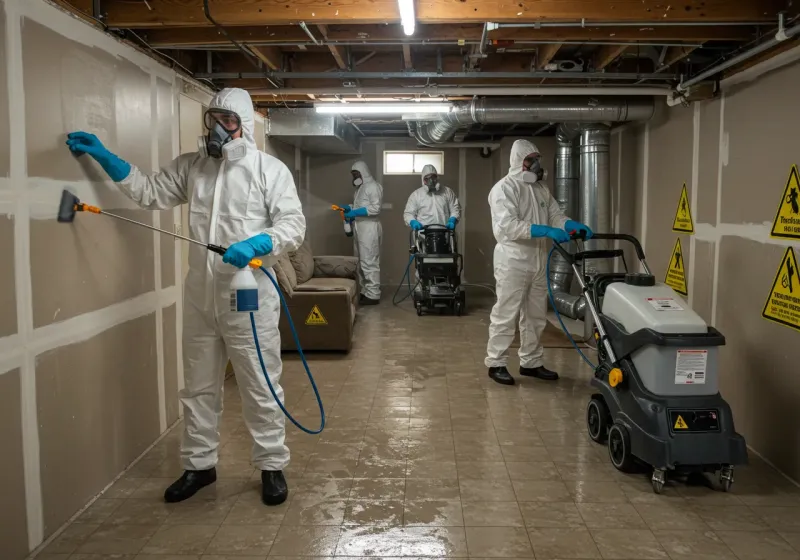 Basement Moisture Removal and Structural Drying process in Guayama, PR